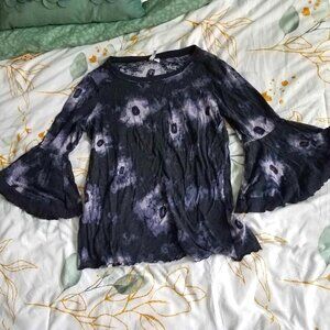 CUTE Long Sleeve Cato TieDye Flare Sleeve Top, Multicolor, Boho Hippy, FairyCore